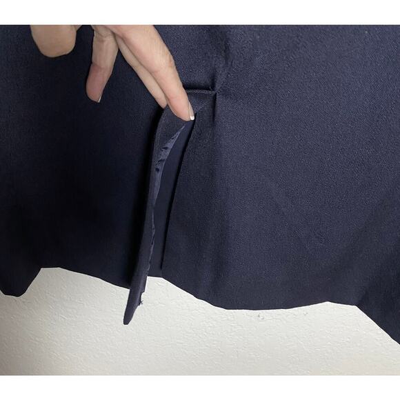 Vintage Nina Ricci Charm Women’s Navy Shift Dress White Bow Trim Classic Preppy - Picture 5 of 9